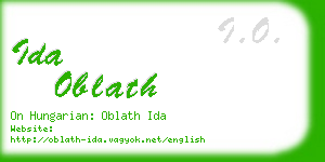 ida oblath business card